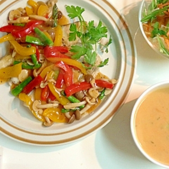 白身魚のムニエル パプリカとアスパラの彩りソース レシピ 作り方 By Canon 楽天レシピ